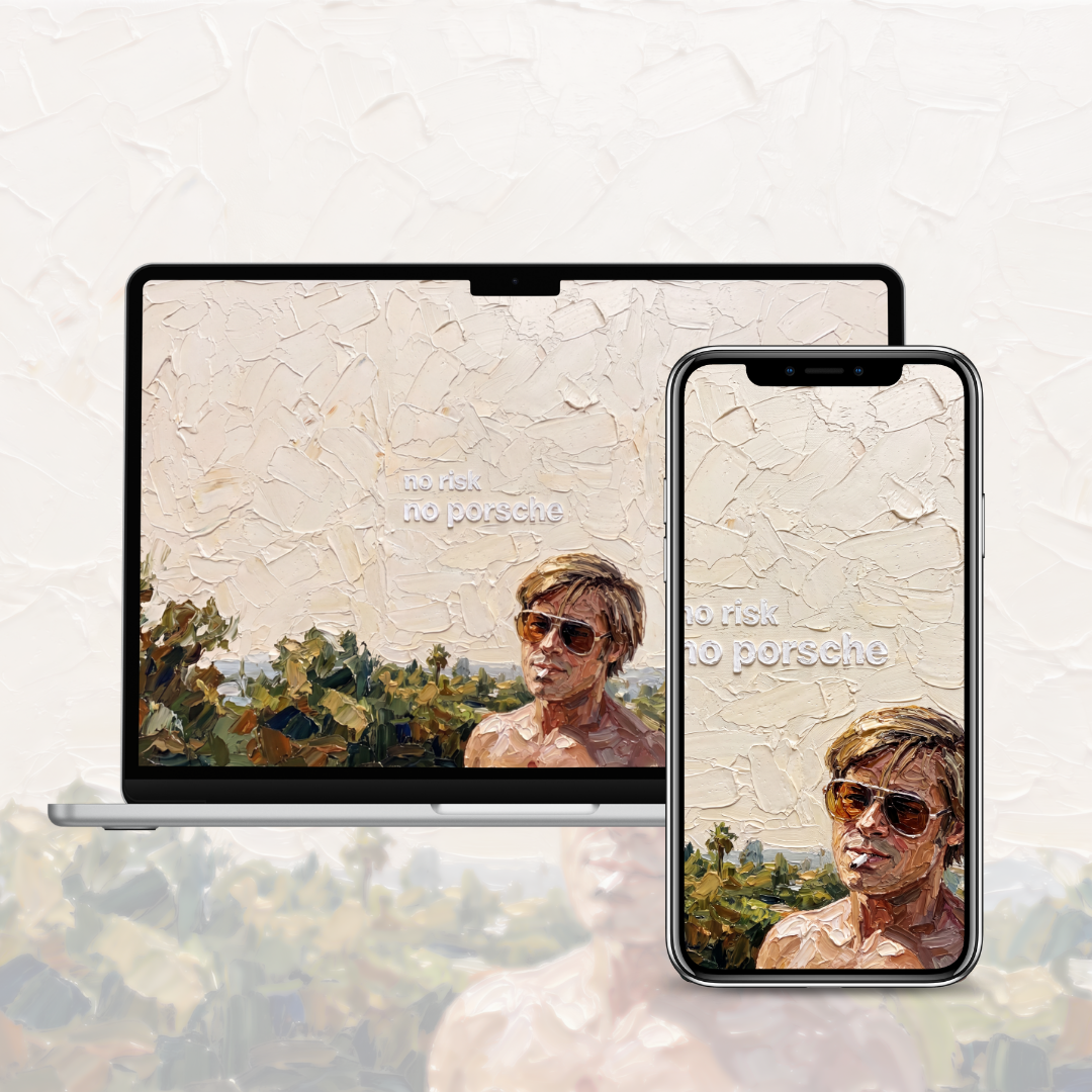 No Risk No Porsche — Painted Wallpaper (iPhone + Mac, 4K)
